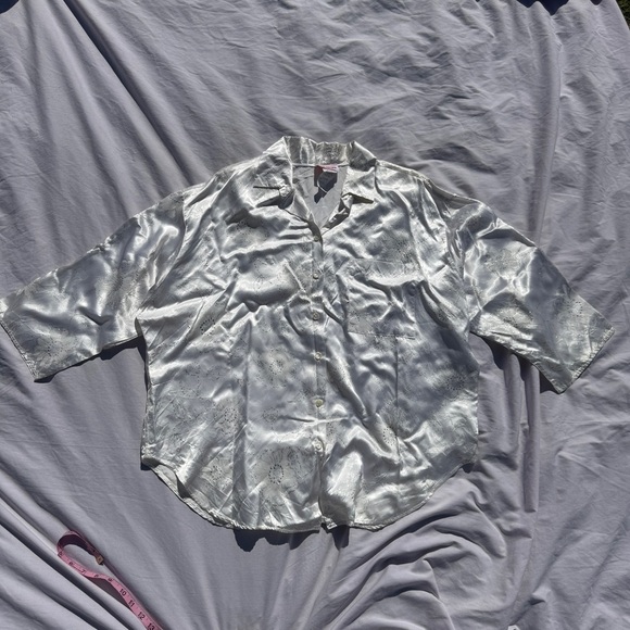 Vintage Hot Stuff Glitter Floral Oversized Blouse w/ Shoulder Pads - Picture 5 of 8